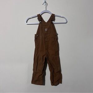 Carhartt Bib Overalls Toddler 2T Brown Duck Canvas Workwear Utility OX8609-B